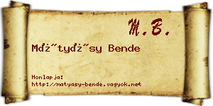Mátyásy Bende névjegykártya